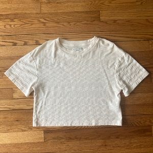 Madewell Texture & Thread scallop stripe crop top